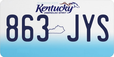 KY license plate 863JYS