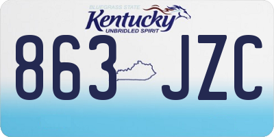 KY license plate 863JZC