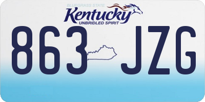 KY license plate 863JZG