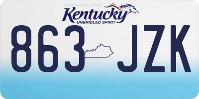 KY license plate 863JZK