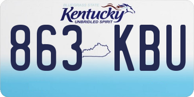 KY license plate 863KBU
