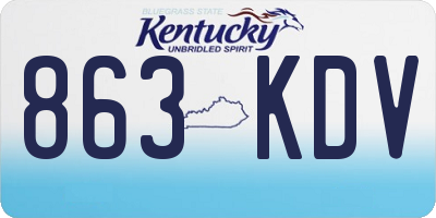 KY license plate 863KDV