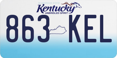 KY license plate 863KEL
