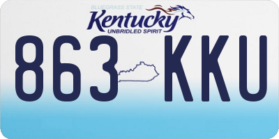 KY license plate 863KKU
