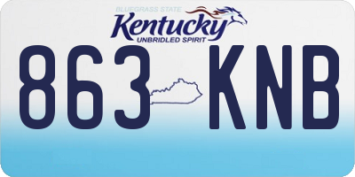 KY license plate 863KNB