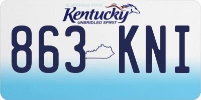 KY license plate 863KNI