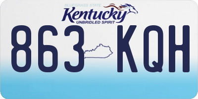 KY license plate 863KQH