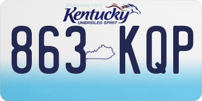 KY license plate 863KQP