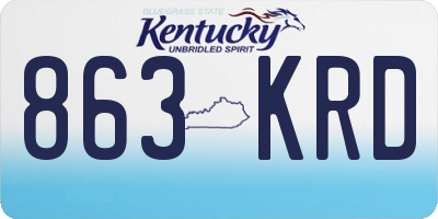KY license plate 863KRD