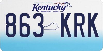 KY license plate 863KRK