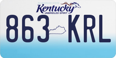KY license plate 863KRL