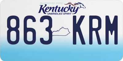 KY license plate 863KRM