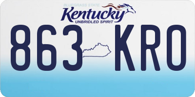 KY license plate 863KRO