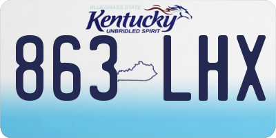 KY license plate 863LHX