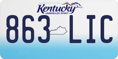 KY license plate 863LIC