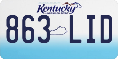 KY license plate 863LID