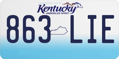 KY license plate 863LIE