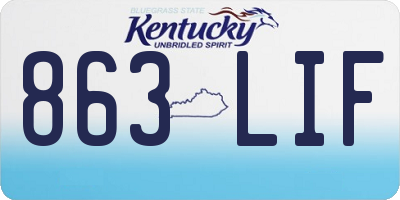 KY license plate 863LIF