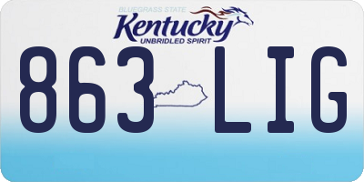KY license plate 863LIG