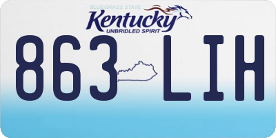 KY license plate 863LIH