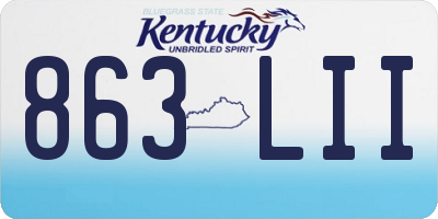 KY license plate 863LII