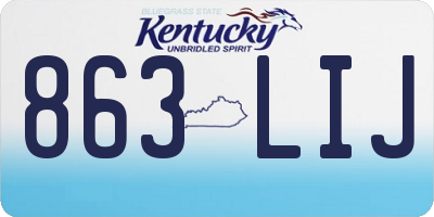 KY license plate 863LIJ