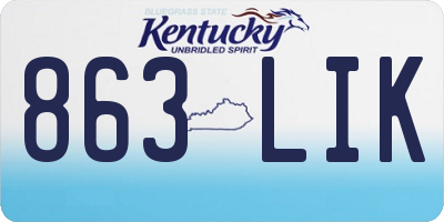 KY license plate 863LIK