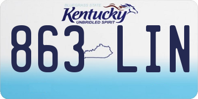 KY license plate 863LIN