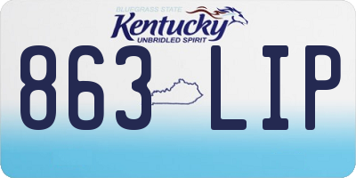 KY license plate 863LIP