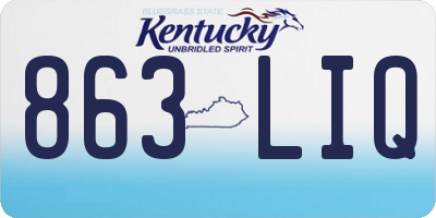 KY license plate 863LIQ