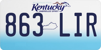 KY license plate 863LIR