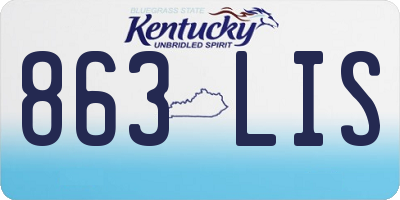 KY license plate 863LIS