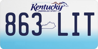 KY license plate 863LIT