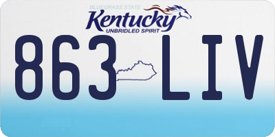 KY license plate 863LIV