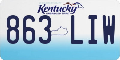 KY license plate 863LIW