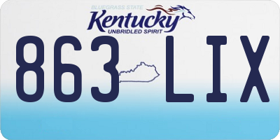 KY license plate 863LIX