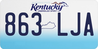 KY license plate 863LJA