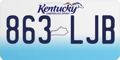 KY license plate 863LJB