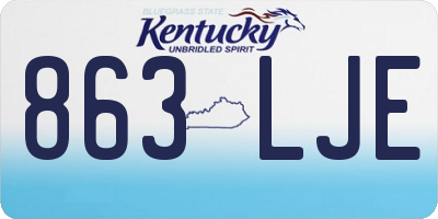 KY license plate 863LJE