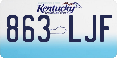 KY license plate 863LJF