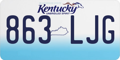 KY license plate 863LJG