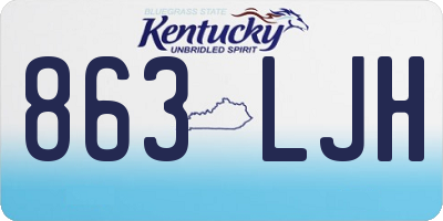 KY license plate 863LJH