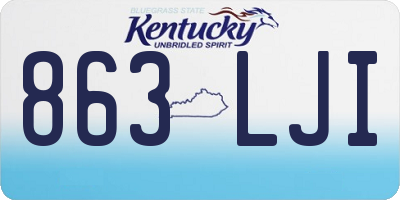 KY license plate 863LJI