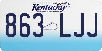 KY license plate 863LJJ