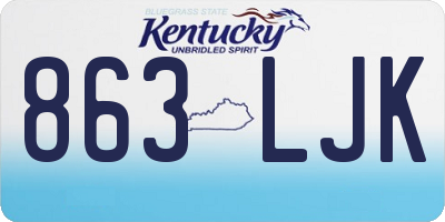 KY license plate 863LJK