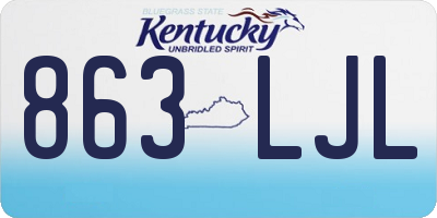 KY license plate 863LJL