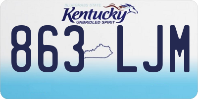 KY license plate 863LJM