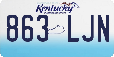 KY license plate 863LJN