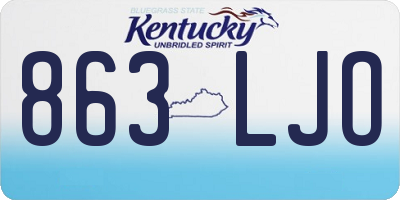 KY license plate 863LJO