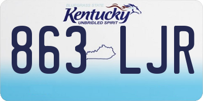 KY license plate 863LJR